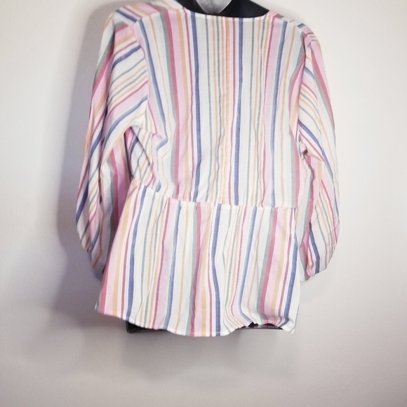 Lane Bryant stripes blouse with crossover front - Picture 5 of 7